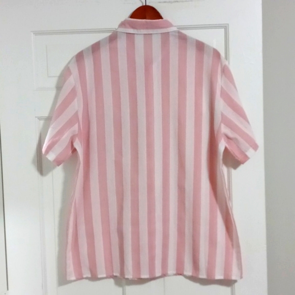 💗ChArmkpR💗 - Men's Pink/White Stripe S/S Button Down - Picture 2 of 8